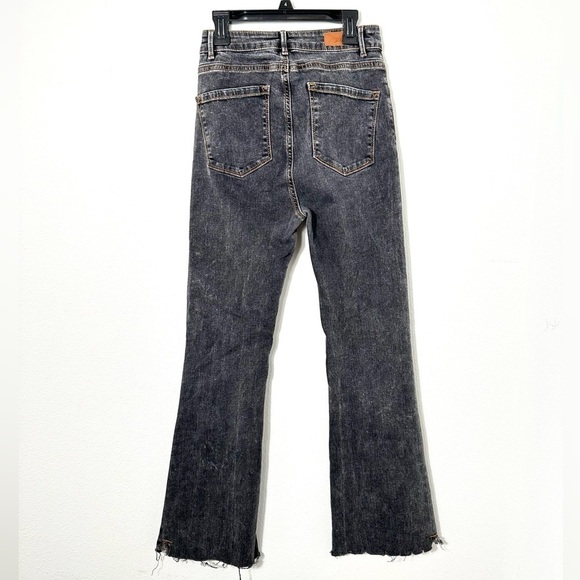 Subdued Soft Flare Raw Hem Black Denim Jeans Size 28 - Picture 5 of 6